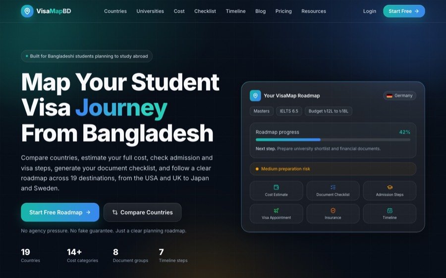 Website-Screenshot: VisaMapBD